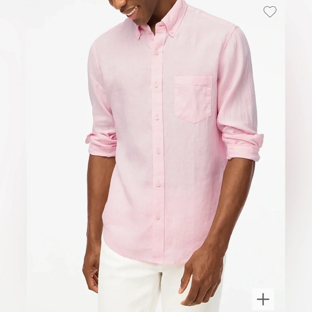 J. Crew - NEW - Classic-fit Baird McNutt Irish linen shirt. Pink Blush. Large.